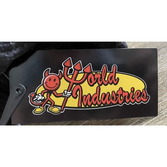 World Industries Willy Flameboy Skateboard Snapback Hat Cap Black Acid Wash Rare - Picture 5 of 10